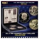 Complete 3 PC. 1981 Kennedy Half Dollar 50c set In