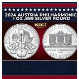2024 Austria Philharmonic 1 oz .999 Silver Round R