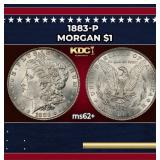 1883-p Morgan Dollar $1 Grades ms62+