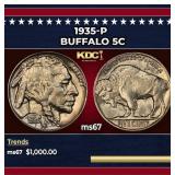1935-p Buffalo Nickel 5c ms67 SEGS