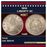 1910 Liberty Nickel 5c Grades ms65