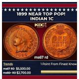 1899 Indian Cent Near Top Pop! 1c ms67 rd SEGS