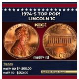 1974-s Lincoln Cent TOP POP! 1c ms67+ rd SEGS