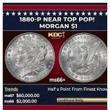 1880-p Morgan Dollar Near Top Pop! $1 ms66+ SEGS