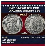 1942-s Walking Liberty Half Dollar Near Top Pop 50