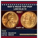 1937-s Lincoln Cent Near Top Pop 1c ms67+ rd SEGS