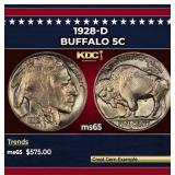 1928-d Buffalo Nickel 5c Grades ms65