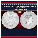 2021 Tuvalu The Simpsons Family - 1 oz Silver Roun