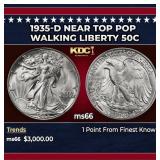 1935-d Walking Liberty Half Dollar Near Top Pop 50