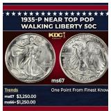 1935-p Walking Liberty Half Dollar Near Top Pop 50