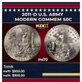 2011-d U.S. Army Modern Commem Half Dollar 50c ms7