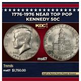 1776-1976 Kennedy Half Dollar Near Top Pop 50c ms6