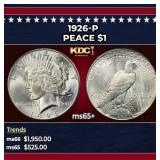 1926-p Peace Dollar $1 ms65+ SEGS