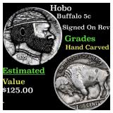 Hobo Buffalo Nickel 5c Grades Hand Carved