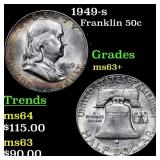 1949-s Franklin Half Dollar 50c Grades Select+ Unc