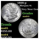 1898-p Morgan Dollar $1 Grades Choice+ Unc
