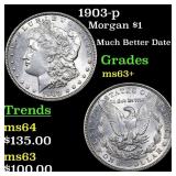 1903-p Morgan Dollar $1 Grades Select+ Unc