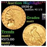 ***Auction Highlight*** 1926-p Gold Indian Quarter
