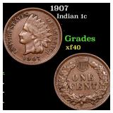 1907 Indian Cent 1c Grades xf