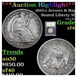 ***Auction Highlight*** 1853-o Arrows & Rays Seate