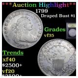 ***Auction Highlight*** 1799 Draped Bust Dollar $1
