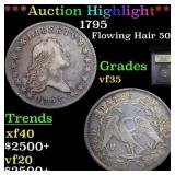 ***Auction Highlight*** 1795 Flowing Hair Half Dol