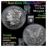 ***Auction Highlight*** 1878-p 7/8tf 7/4 Vam 36 Mo