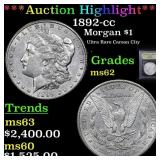 ***Auction Highlight*** 1892-cc Morgan Dollar $1 G