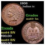 1906 Indian Cent 1c Grades Select+ Unc BN