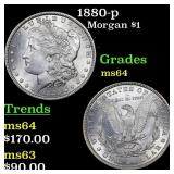 1880-p Morgan Dollar $1 Grades Choice Unc