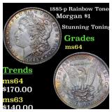 1885-p Rainbow Toned Morgan Dollar $1 Grades Choic