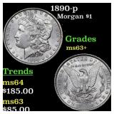 1890-p Morgan Dollar $1 Grades Select+ Unc