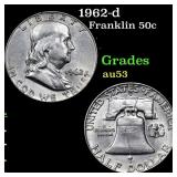 1962-d Franklin Half Dollar 50c Grades Select AU