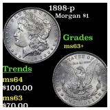 1898-p Morgan Dollar $1 Grades Select+ Unc