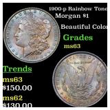 1900-p Rainbow Toned Morgan Dollar $1 Grades Selec