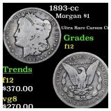 1893-cc Morgan Dollar $1 Grades f, fine