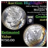 ***Auction Highlight*** 1881-s Monster Rainbow Ton