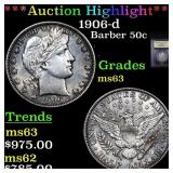 ***Auction Highlight*** 1906-d Barber Half Dollars