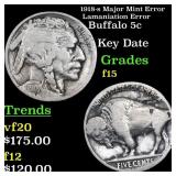 1918-s Major Mint Error Lamaniation Error Buffalo