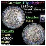 ***Auction Highlight*** 1875-cc Twenty Cent Piece
