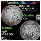 ***Auction Highlight*** 1889-cc Morgan Dollar $1 G