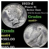1923-d Peace Dollar $1 Grades Select+ Unc