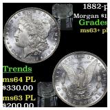 1882-p Morgan Dollar $1 Grades Select Unc+ PL