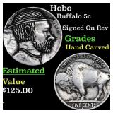 Hobo Buffalo Nickel 5c Grades Hand Carved
