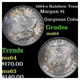 1884-o Rainbow Toned Morgan Dollar $1 Grades Choic