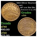 1863 Oliver Boutwell Civil War Token 1c Grades vf+