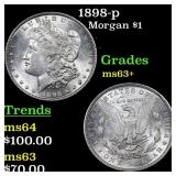 1898-p Morgan Dollar $1 Grades Select+ Unc