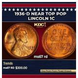 1936-d Lincoln Cent Near Top Pop 1c ms67 rd SEGS