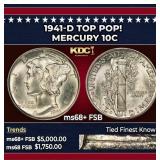 1941-d Mercury Dime TOP POP! 10c ms68+ FSB SEGS