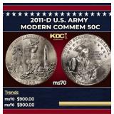 2011-d U.S. Army Modern Commem Half Dollar 50c ms7